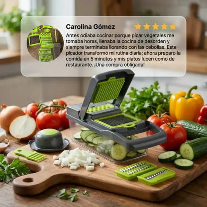 Picador Multifuncional 14 en 1 – Ahorra tiempo y organiza tu cocina